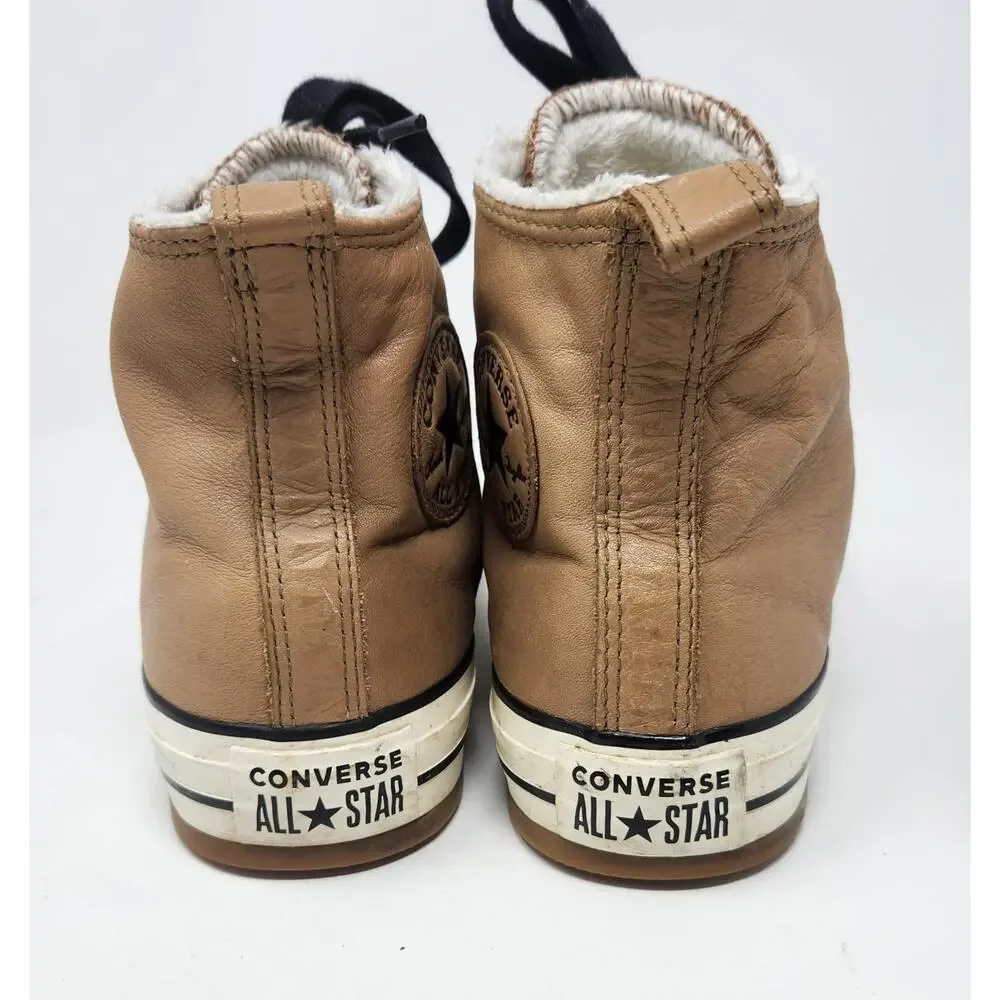 Converse All Star Sherpa Lined Leather Hiker Shoe 162479C Sz Men’s 7 Women’s 9